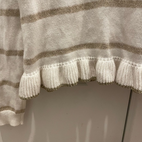 Crewcuts Girls Striped Sparkle Ruffle Hem Sweater - Picture 6 of 8